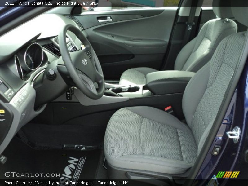 Indigo Night Blue / Gray 2012 Hyundai Sonata GLS