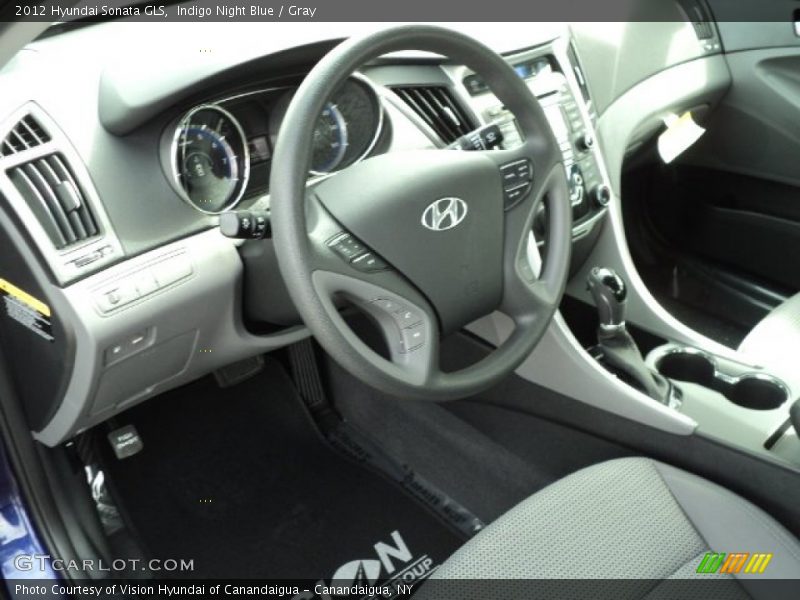 Indigo Night Blue / Gray 2012 Hyundai Sonata GLS