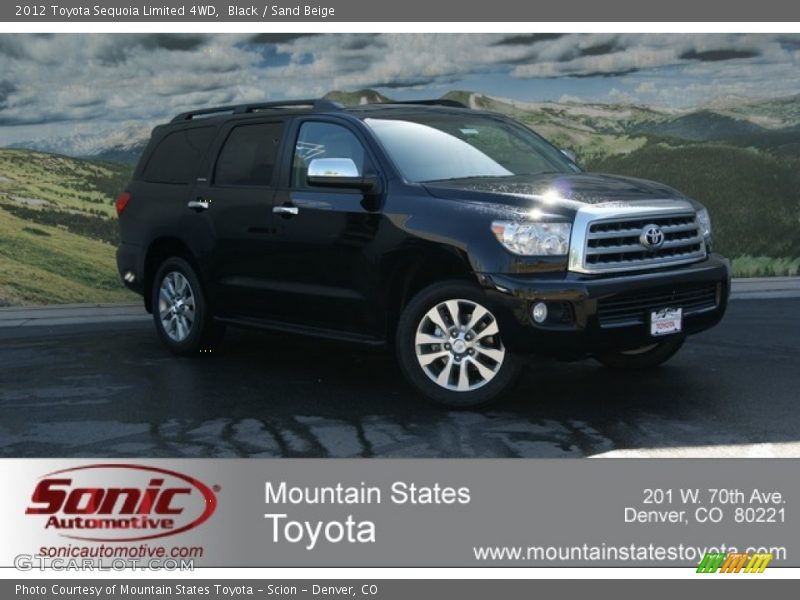 Black / Sand Beige 2012 Toyota Sequoia Limited 4WD