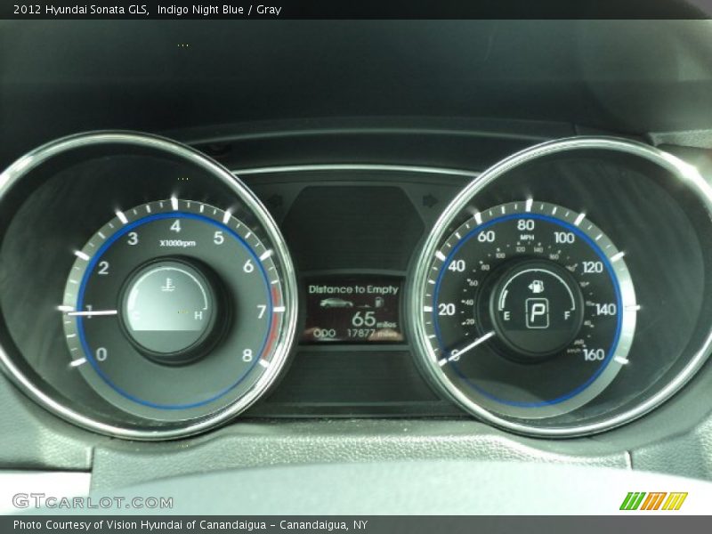 Indigo Night Blue / Gray 2012 Hyundai Sonata GLS