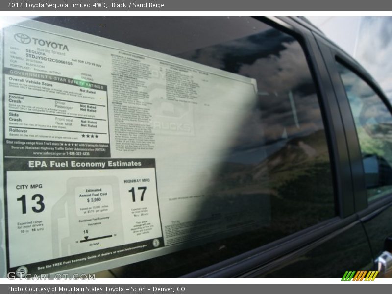 Black / Sand Beige 2012 Toyota Sequoia Limited 4WD