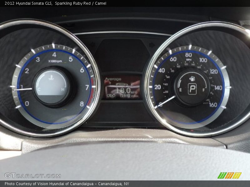 Sparkling Ruby Red / Camel 2012 Hyundai Sonata GLS