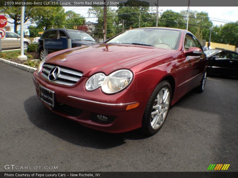 Storm Red Metallic / Stone 2009 Mercedes-Benz CLK 350 Coupe