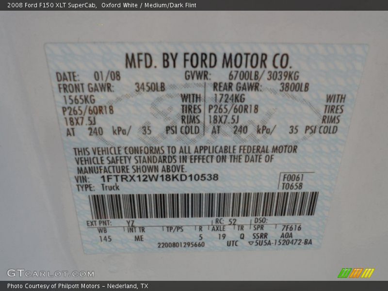 Oxford White / Medium/Dark Flint 2008 Ford F150 XLT SuperCab