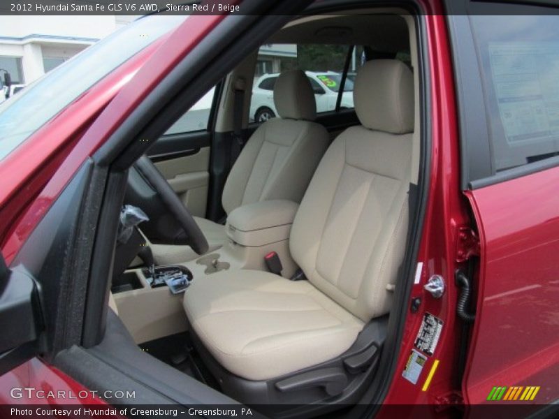 Sierra Red / Beige 2012 Hyundai Santa Fe GLS V6 AWD