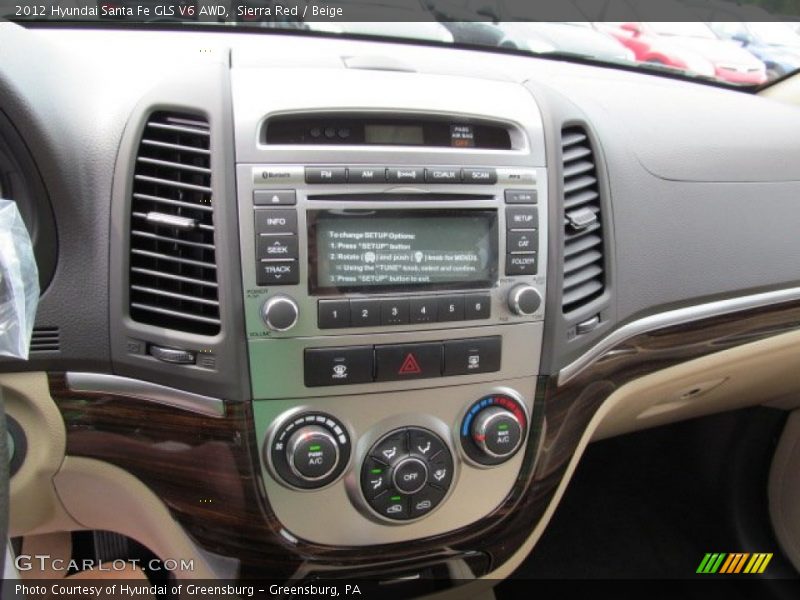 Controls of 2012 Santa Fe GLS V6 AWD