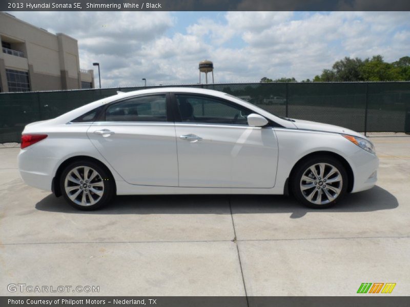 Shimmering White / Black 2013 Hyundai Sonata SE