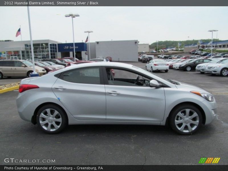 Shimmering Silver / Black 2012 Hyundai Elantra Limited