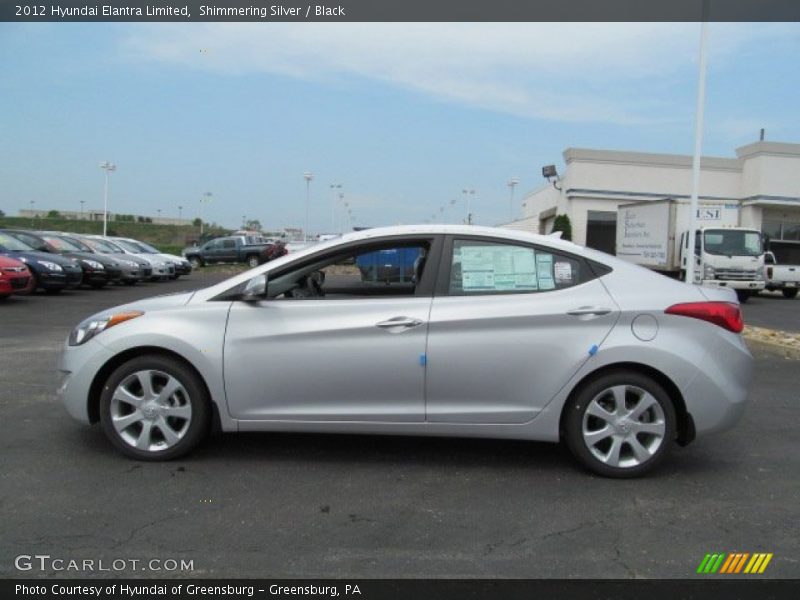 Shimmering Silver / Black 2012 Hyundai Elantra Limited