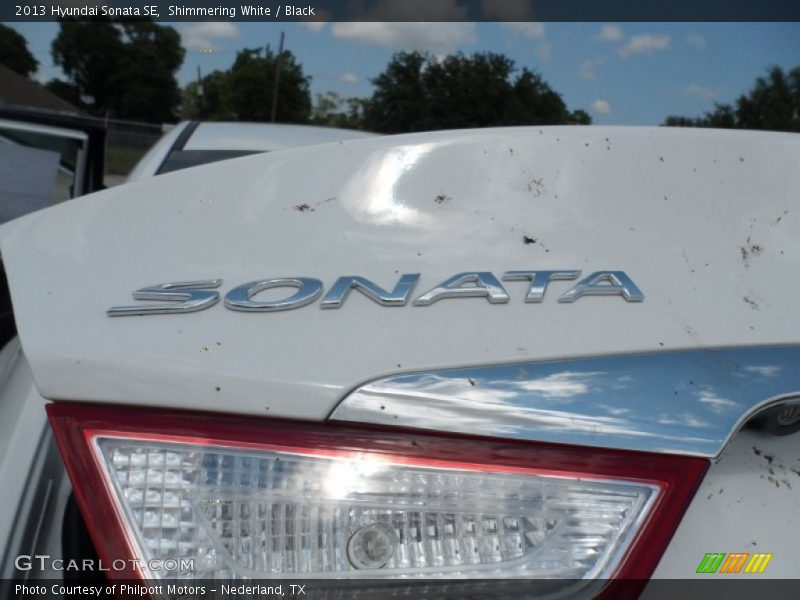 Shimmering White / Black 2013 Hyundai Sonata SE