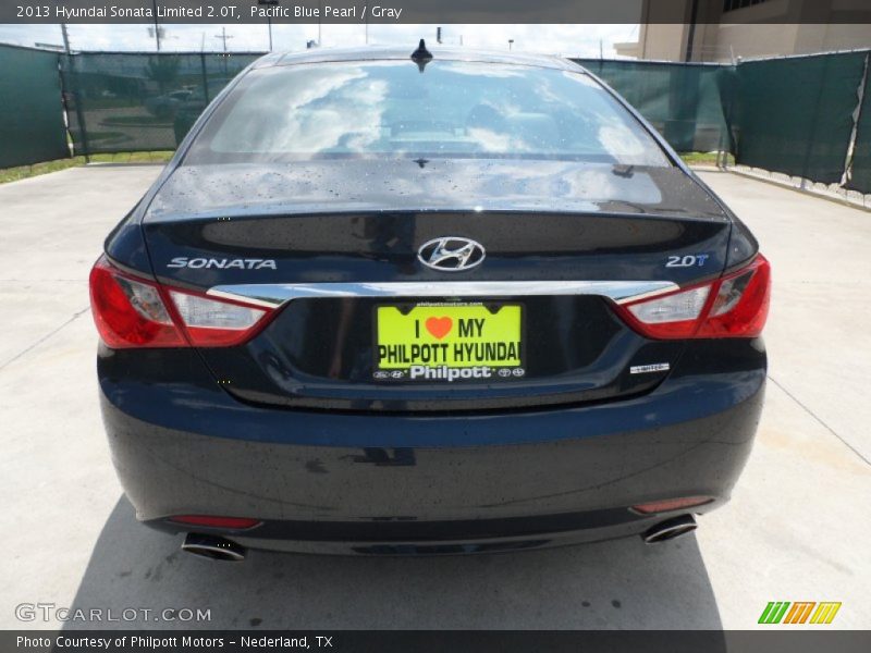 Pacific Blue Pearl / Gray 2013 Hyundai Sonata Limited 2.0T