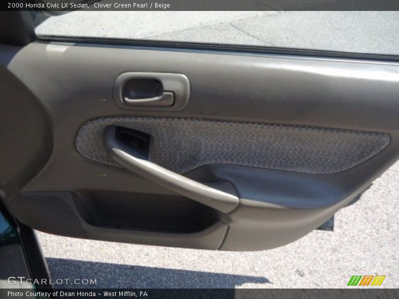 Clover Green Pearl / Beige 2000 Honda Civic LX Sedan