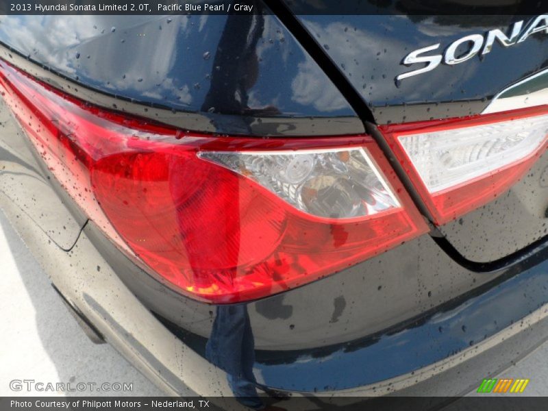 Pacific Blue Pearl / Gray 2013 Hyundai Sonata Limited 2.0T