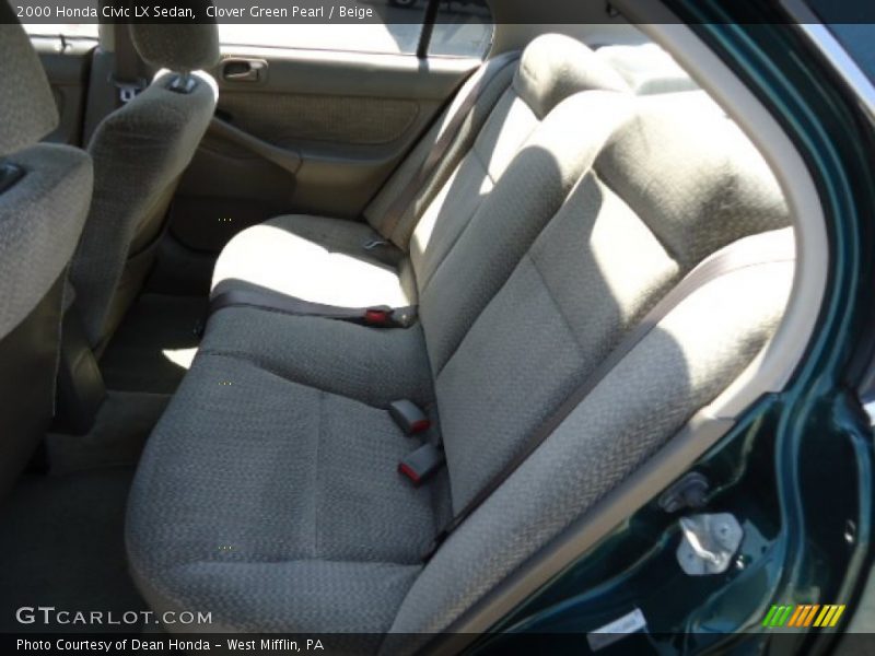 Clover Green Pearl / Beige 2000 Honda Civic LX Sedan