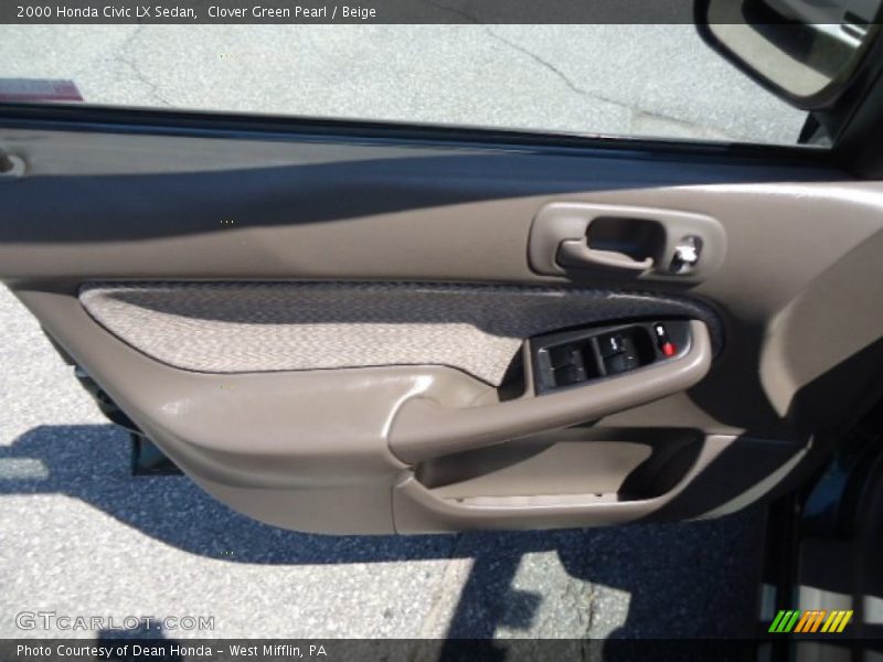 Clover Green Pearl / Beige 2000 Honda Civic LX Sedan