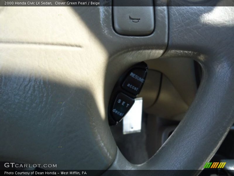Clover Green Pearl / Beige 2000 Honda Civic LX Sedan