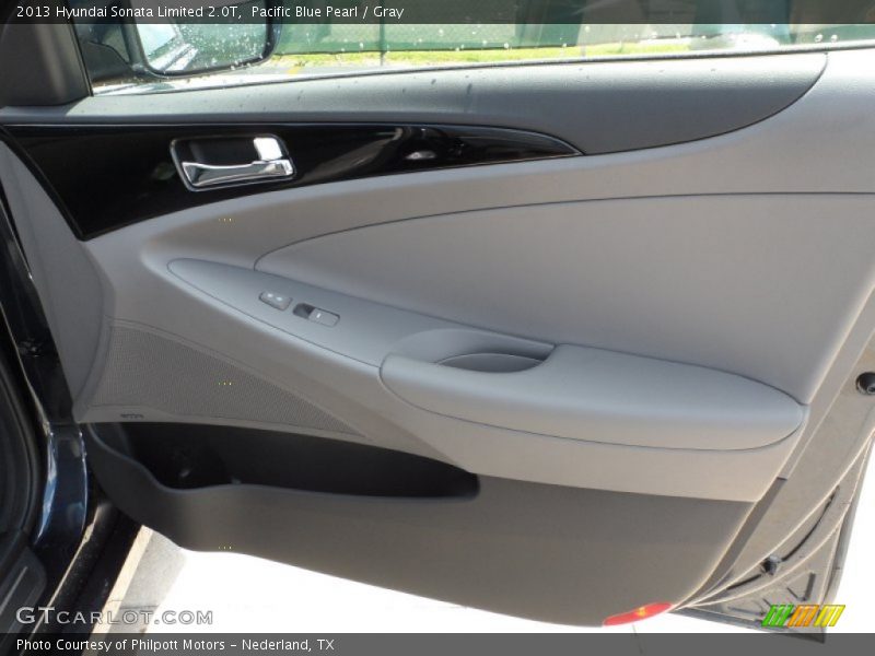 Pacific Blue Pearl / Gray 2013 Hyundai Sonata Limited 2.0T