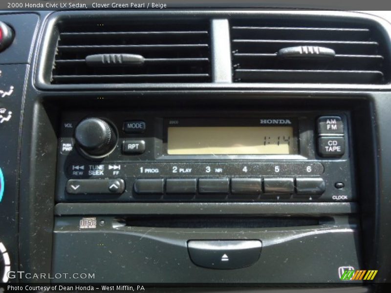 Clover Green Pearl / Beige 2000 Honda Civic LX Sedan