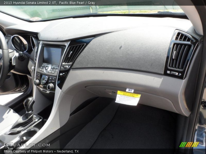 Pacific Blue Pearl / Gray 2013 Hyundai Sonata Limited 2.0T