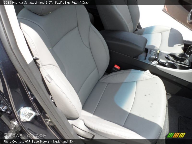Pacific Blue Pearl / Gray 2013 Hyundai Sonata Limited 2.0T