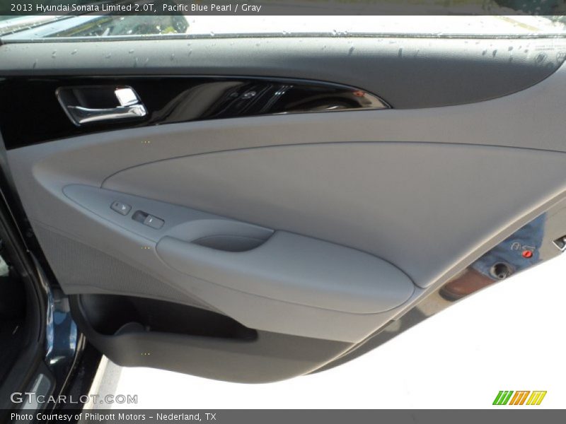 Pacific Blue Pearl / Gray 2013 Hyundai Sonata Limited 2.0T
