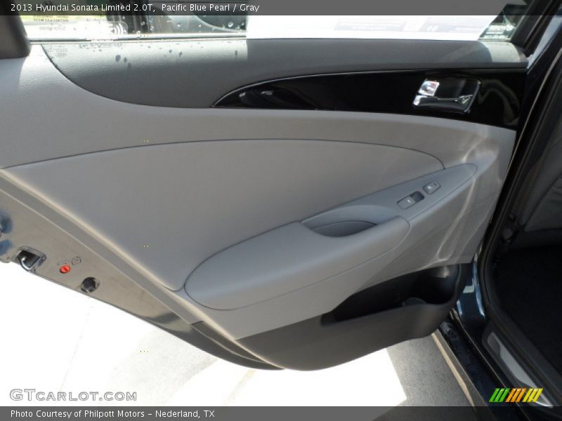 Pacific Blue Pearl / Gray 2013 Hyundai Sonata Limited 2.0T
