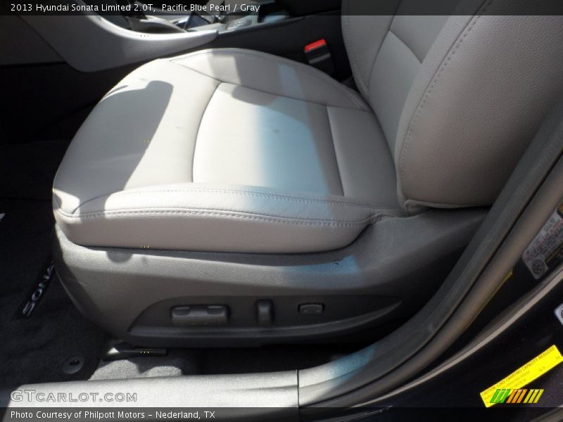 Pacific Blue Pearl / Gray 2013 Hyundai Sonata Limited 2.0T