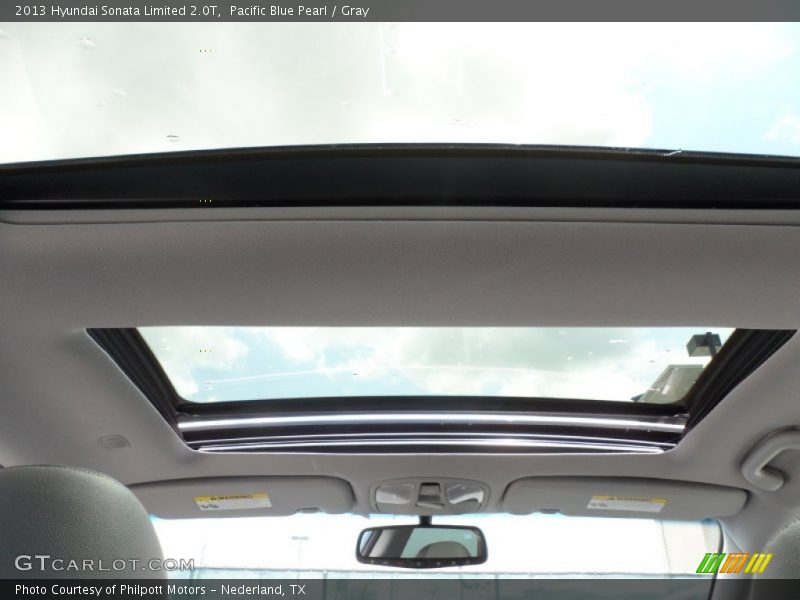 Pacific Blue Pearl / Gray 2013 Hyundai Sonata Limited 2.0T