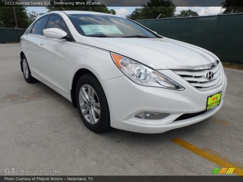 Shimmering White / Camel 2013 Hyundai Sonata GLS