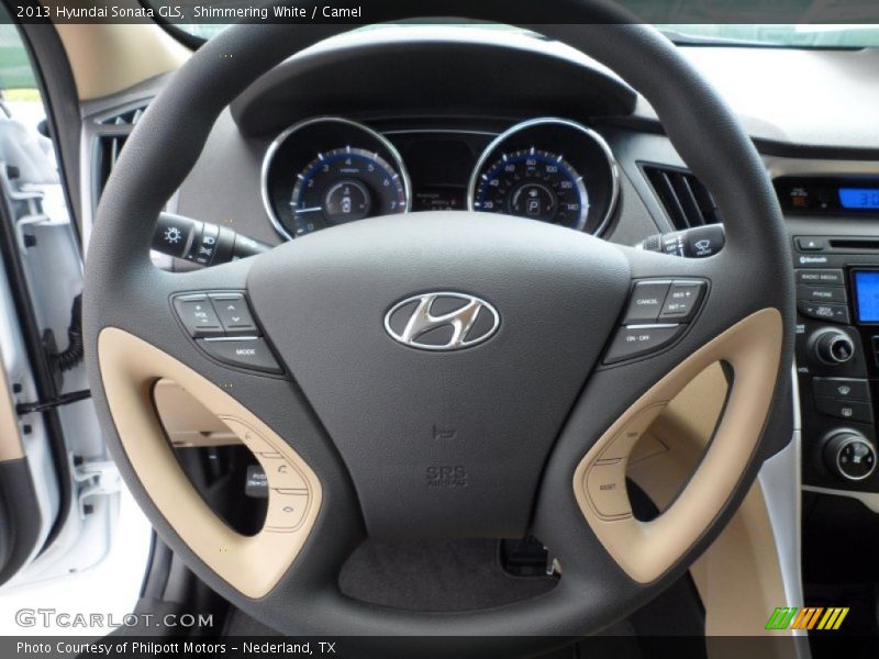 Shimmering White / Camel 2013 Hyundai Sonata GLS