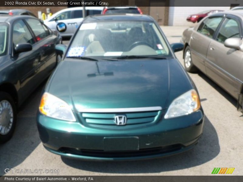 Clover Green Metallic / Gray 2002 Honda Civic EX Sedan