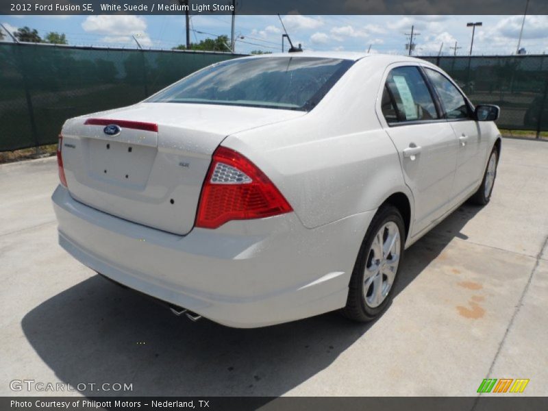 White Suede / Medium Light Stone 2012 Ford Fusion SE