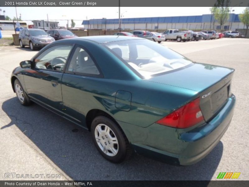 Clover Green / Beige 2001 Honda Civic LX Coupe
