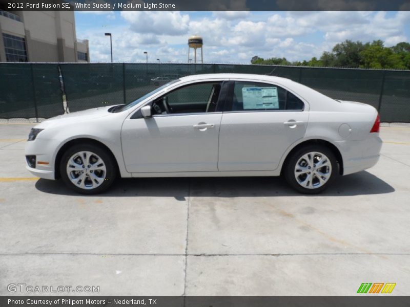 White Suede / Medium Light Stone 2012 Ford Fusion SE