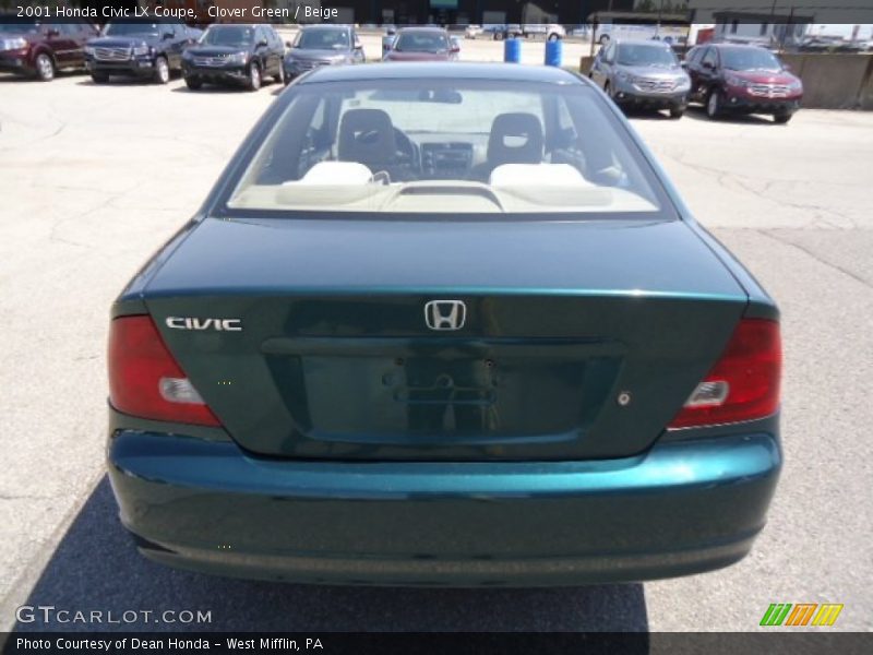 Clover Green / Beige 2001 Honda Civic LX Coupe