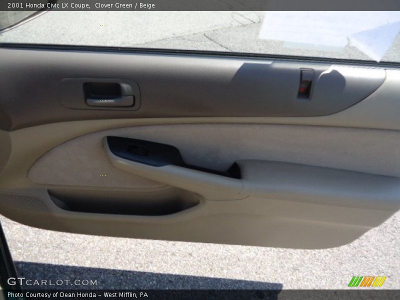 Clover Green / Beige 2001 Honda Civic LX Coupe