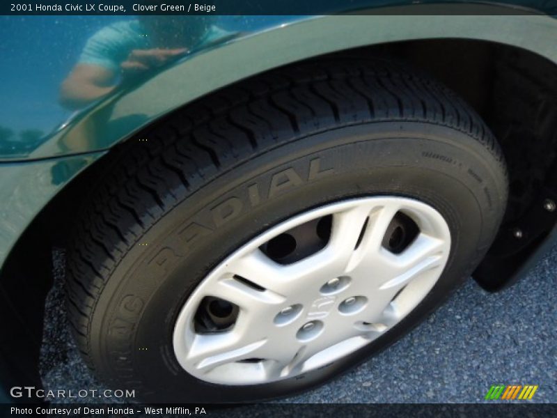 Clover Green / Beige 2001 Honda Civic LX Coupe