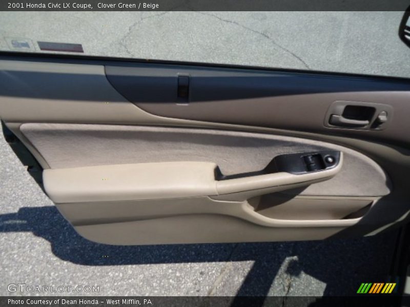 Clover Green / Beige 2001 Honda Civic LX Coupe