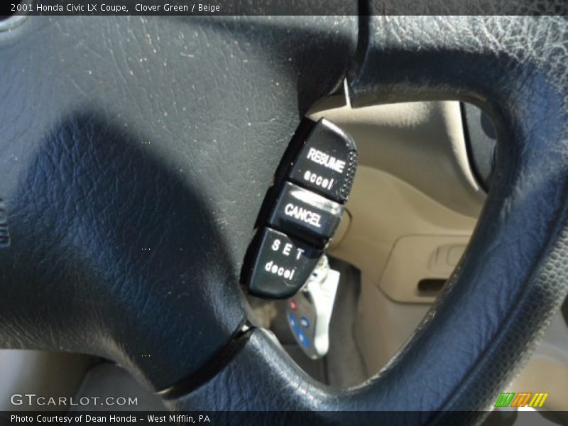Clover Green / Beige 2001 Honda Civic LX Coupe