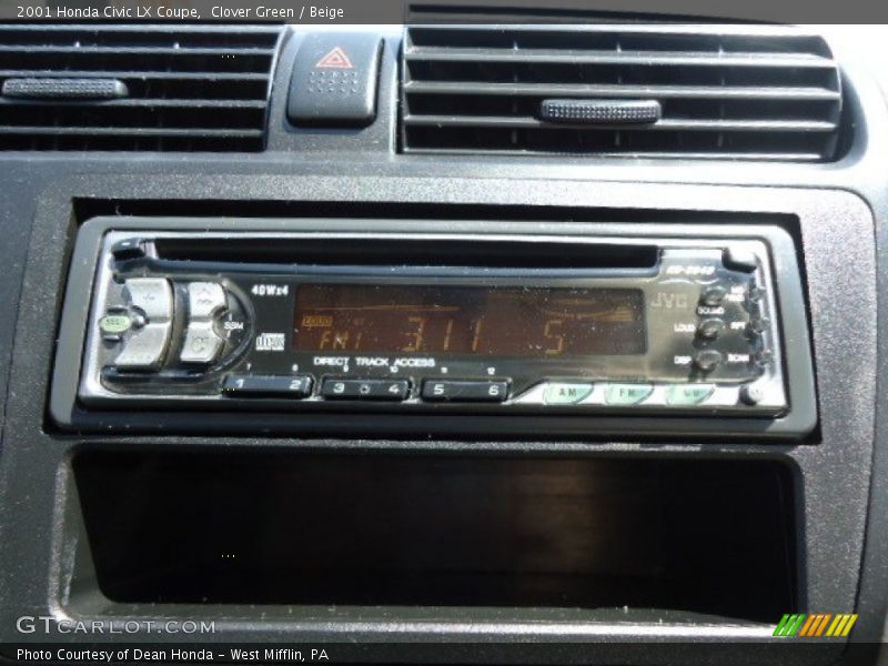 Clover Green / Beige 2001 Honda Civic LX Coupe