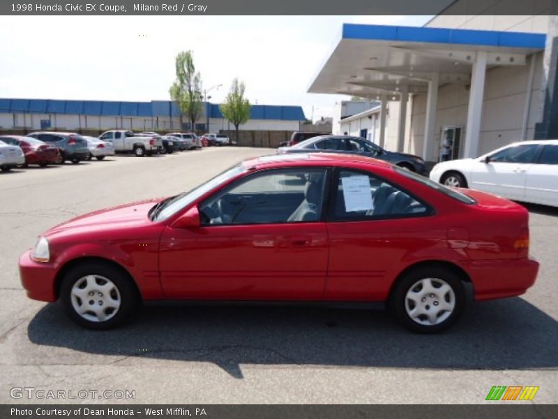 Milano Red / Gray 1998 Honda Civic EX Coupe