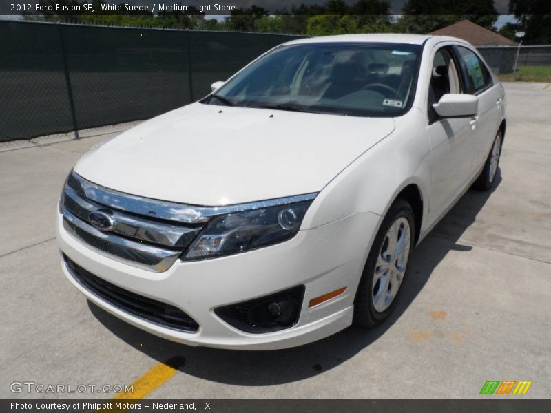 White Suede / Medium Light Stone 2012 Ford Fusion SE