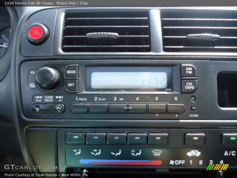 Milano Red / Gray 1998 Honda Civic EX Coupe
