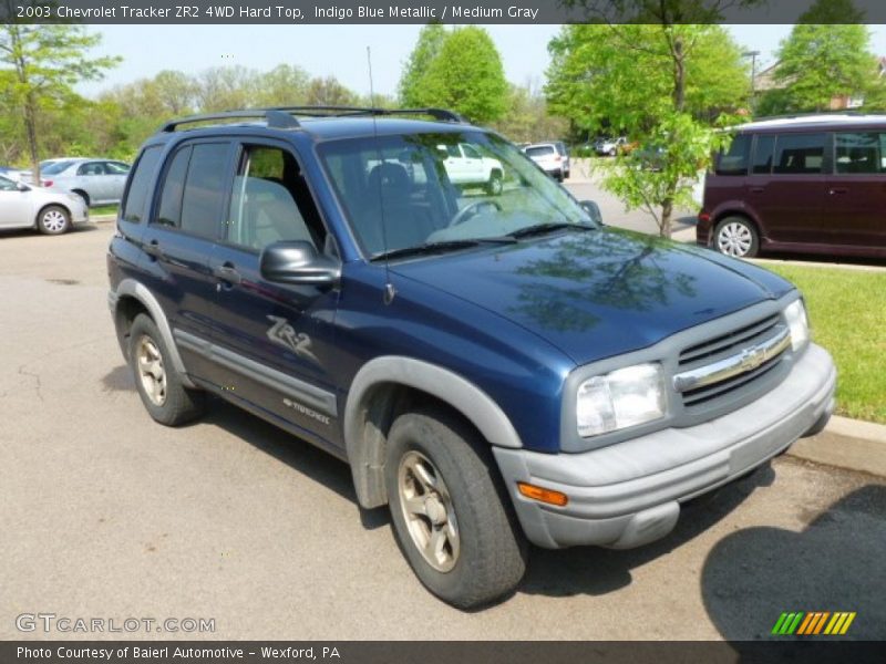 Indigo Blue Metallic / Medium Gray 2003 Chevrolet Tracker ZR2 4WD Hard Top