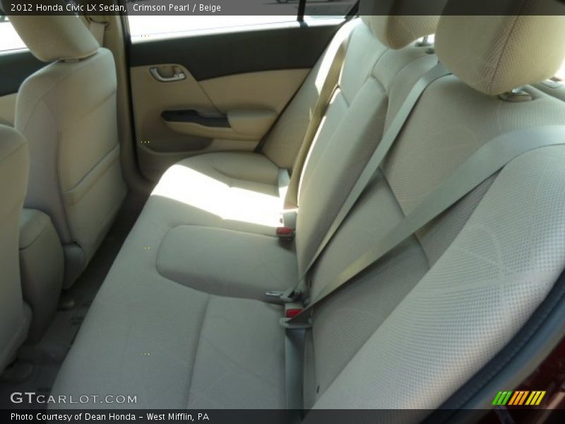 Crimson Pearl / Beige 2012 Honda Civic LX Sedan