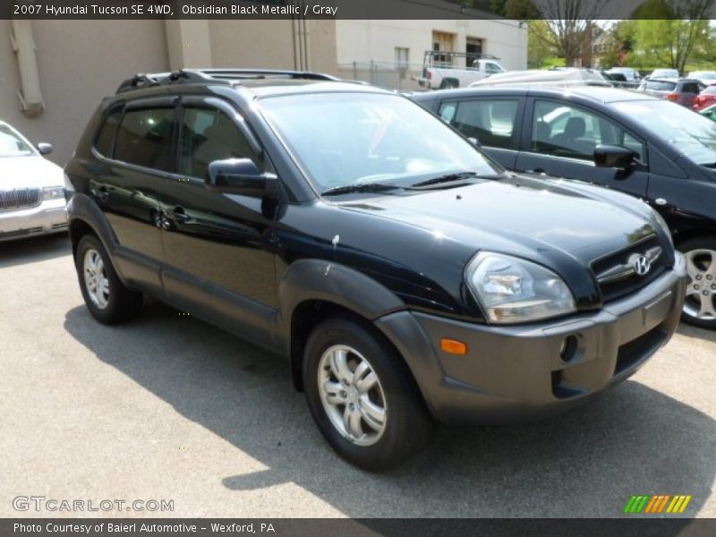 Obsidian Black Metallic / Gray 2007 Hyundai Tucson SE 4WD