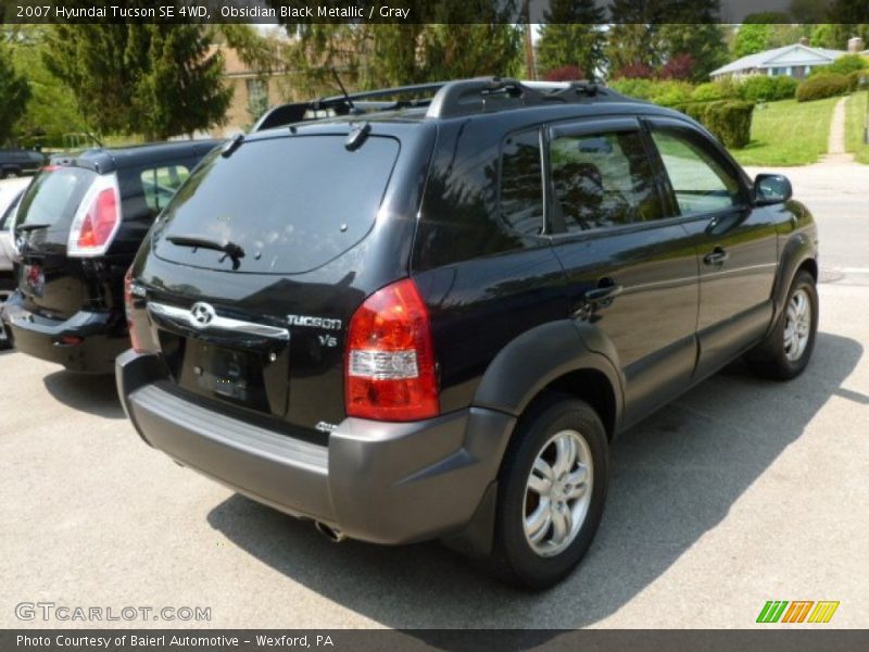 Obsidian Black Metallic / Gray 2007 Hyundai Tucson SE 4WD