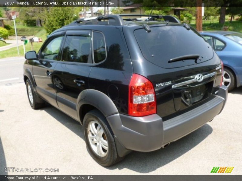 Obsidian Black Metallic / Gray 2007 Hyundai Tucson SE 4WD