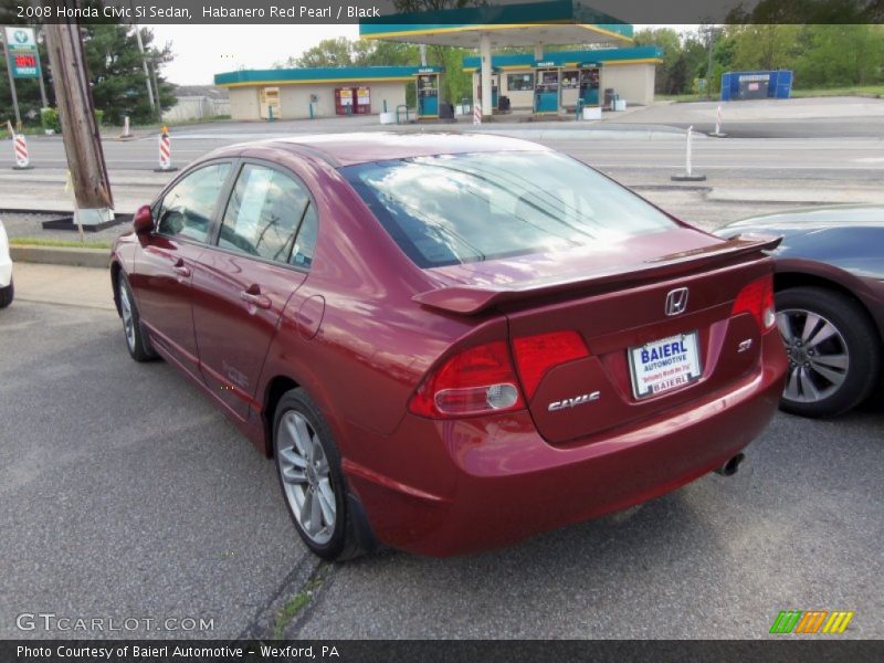 Habanero Red Pearl / Black 2008 Honda Civic Si Sedan