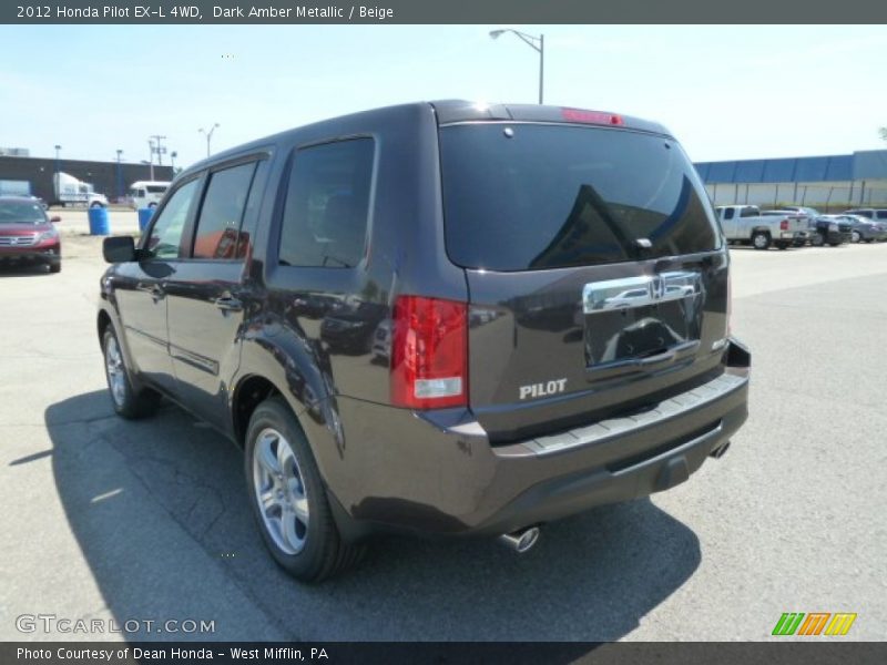 Dark Amber Metallic / Beige 2012 Honda Pilot EX-L 4WD